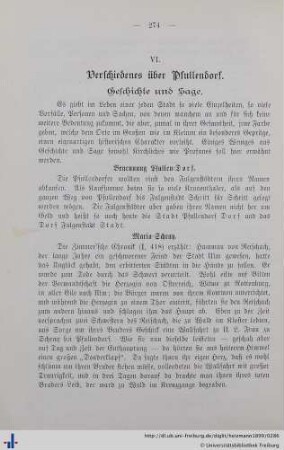 VI. Verschiedenes über Pfullendorf.