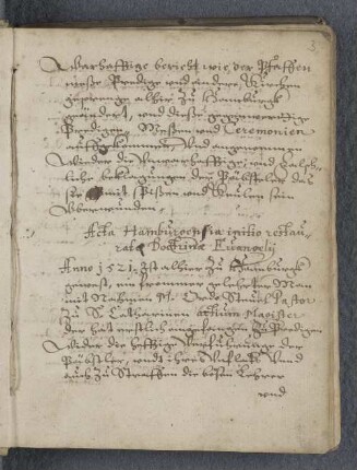 [Reformationsgeschichte von Hamburg. 1521−1529]
