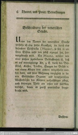 Beschreibung der venerischen Seuche