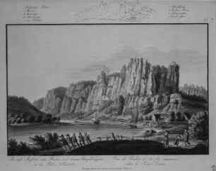 An- und Aussicht von Rathen und dessen Umgebung : Rathen, Bomätscher, Stich, unbek. Meister