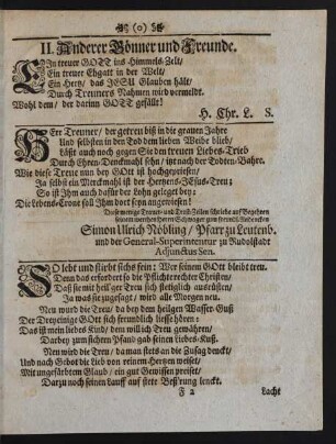 II. Anderer Gönner und Freunde.