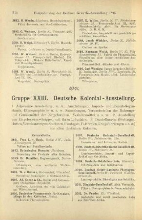 Gruppe XXIII. Deutsche Kolonial-Ausstellung