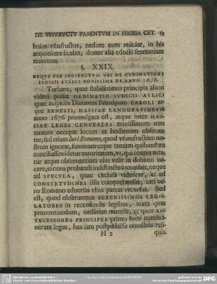 §. XXIX. Neque Per Indirectum Ubi De Ordinatione Iudicii Aulici Novissima De Anno 1676