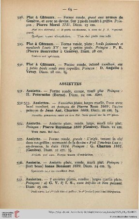 Assiettes (Nr. 531-580)