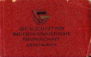 Mitgliedsbuch der Gesellschaft für Deutsch-Sowjetische Freundschaft (DSF)