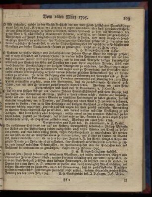 [11tes Stueck], Montag den 16ten Maerz 1795