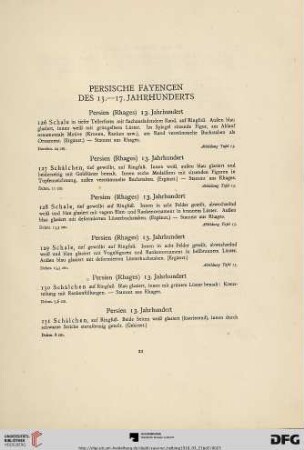 Persische Fayencen des 13. – 17. Jahrhunderts (Nr. 126-146)