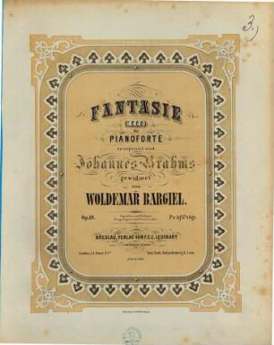 Fantasie (III) für Pianoforte : op. 19