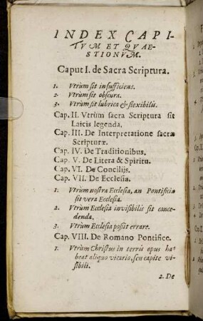 Index Capitum Et Quaestionum.
