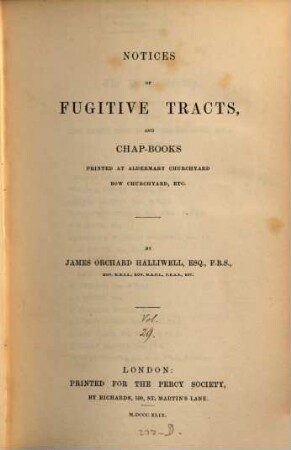 Percy Society. 29. 1851