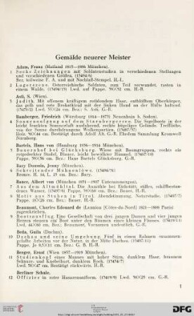 Gemälde neuerer Meister (Nr. 1-277)