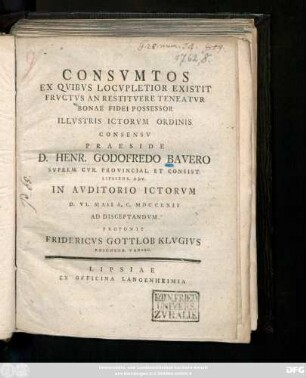 Consvmtos Ex Qvibvs Locvpletior Existit Frvctvs An Restitvere Teneatvr Bonae Fidei Possessor