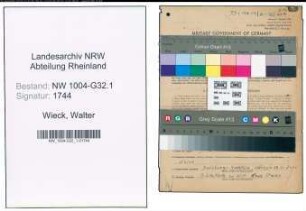 Entnazifizierung Walter Wieck , geb. 25.05.1904 (Verwalter)