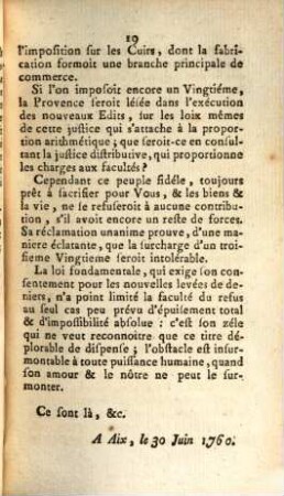 Itératives Remontrances Du Parlement De Provence Au Roi : [A Aix, le 30 Juin 1760]