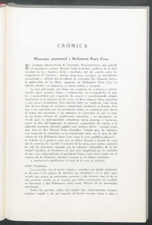 Homenaje continental a Baldomero Sanín Cano