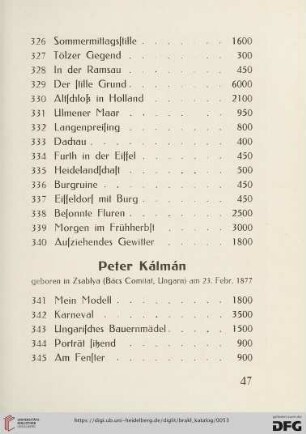Peter Kálmán (Nr.341-349)