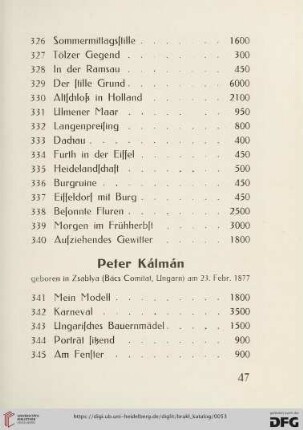 Peter Kálmán (Nr.341-349)