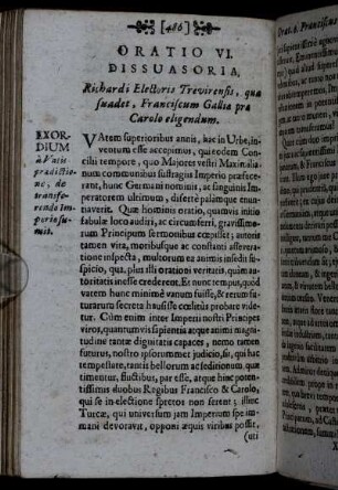 Oratio VI. Dissuasoria, [...].