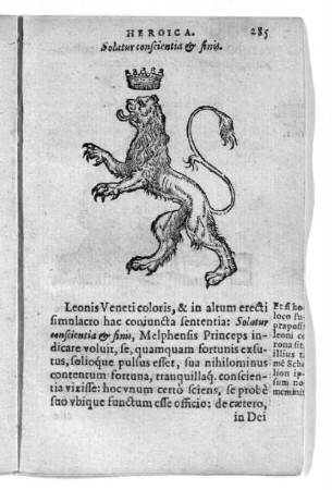 Solatur conscientia & finis.