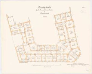 Provinzialsteuerdirektion, Magdeburg: Grundriss Erdgeschoss 1:100