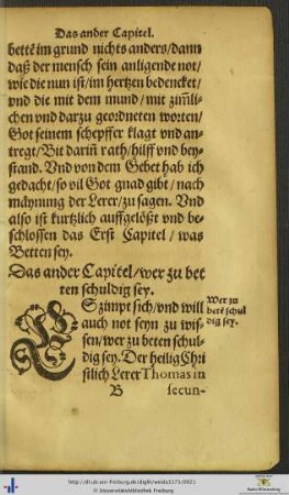Das ander Capitel