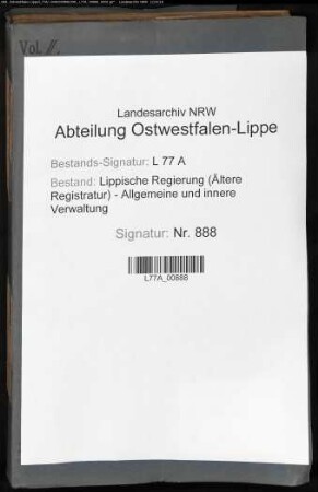 Anstellung der Justizbeamten beim Amt Schwalenberg sp. Das Amtshaus zu Schwalenberg, Bd. 2