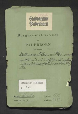 Stadtmauern, Tore und Türme: Abbruch der beiden Westerntorpfeiler und deren Wiederaufstellung am Neuhäuser Tor
