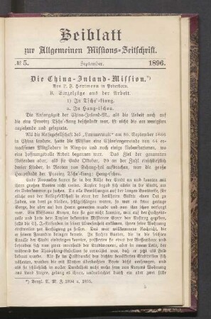 Beiblatt N°. 5. September. 1896