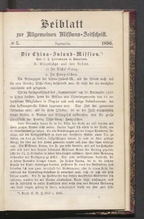 Beiblatt N°. 5. September. 1896