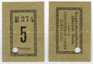 Gefangenenlagergeld Dorneburg 5 Pfennig