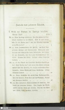 Inhalt des zehnten Theils