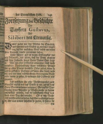 Fortsetzung der Geschichte Des Tapffern Gustavus, Und Silibert von Cremarsig.
