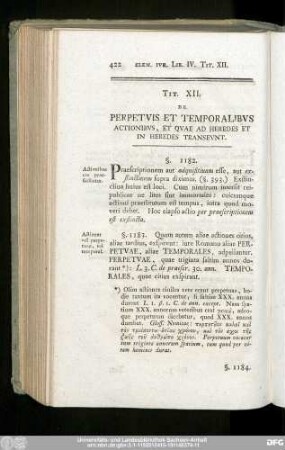 Tit. XII. De Perpetuis Et Temporalibus Actionibus, Et Quae Ad Heredes Et In Heredes Transeunt.