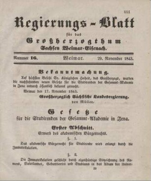 Nr. 16 : 29. November 1843