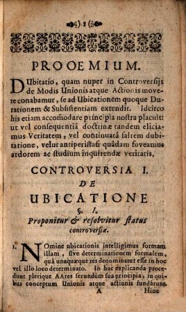 Controversia Philosophica De Modis Ubicationis Durationis Et Subsistentiae