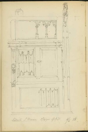 Marienkirche, Lübeck: Details (aus: Skizzen- und Fotoalbum 1)