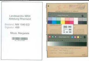 Entnazifizierung Margarete Micus , geb. 09.03.1909 (Assessorin)