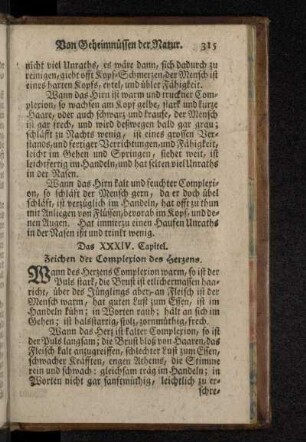 Das XXXIV. Capitel. Zeichen der Complexion des Herzens.