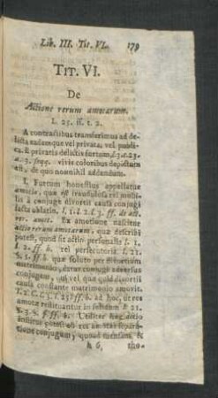Tit. VI. De Actione rerum amotarum