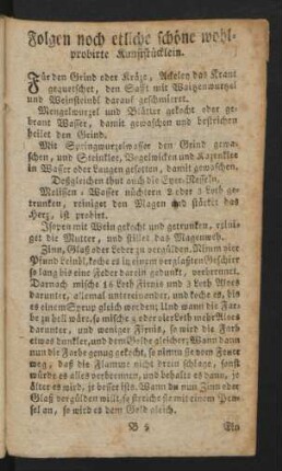 Folgen noch etliche schöne wohlprobirte Kunststücklein