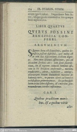 Liber Quartus. Quibus Possint Beneficia Conferri