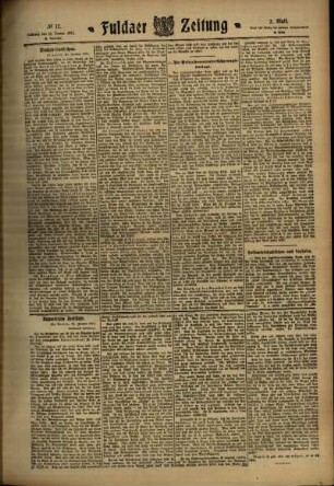 Zweite Ausgabe vom Samstag, den 21. Januar 1911.