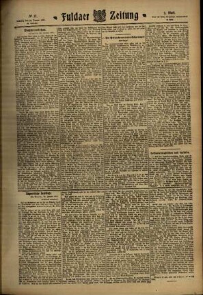 Zweite Ausgabe vom Samstag, den 21. Januar 1911.