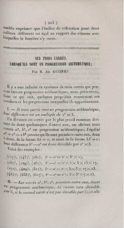 Sur trois carrés, lorsqu'ils sont en progression arithmétique.