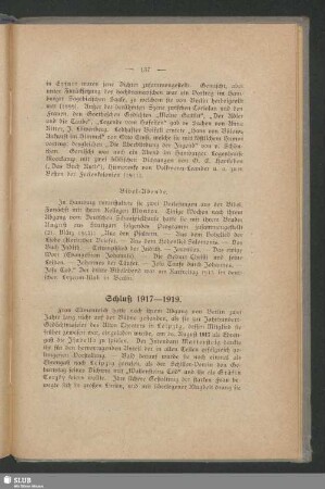 Schluß 1917–1919
