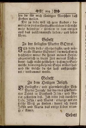 Gebett Zu der seeligsten Mutter Gottes