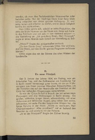 III. Ein neuer Prinzipal