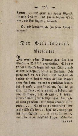Der Geleitsbrief. Versailles