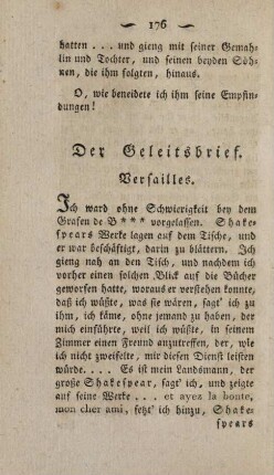 Der Geleitsbrief. Versailles