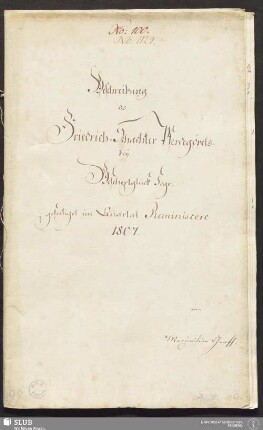 Beschreibung des Friedrich-Schachter Pferdegöpels bey Beschertglück Fdgr. - 17.7029 4.